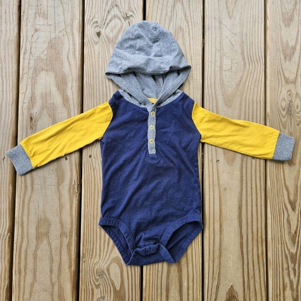 Carter's 2-Piece Color-Block Hooded Bodysuit Striped Pants Set 18M - Picture 2 of 11